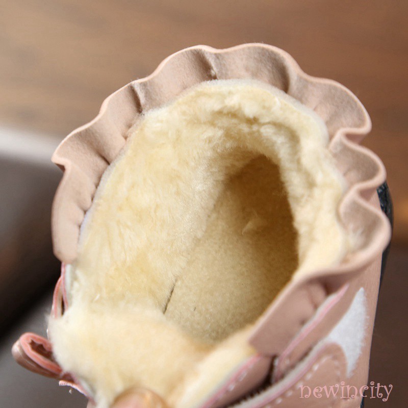 Giày Bốt Da Phối Nơ Xinh Xắn Cho Bé Gái