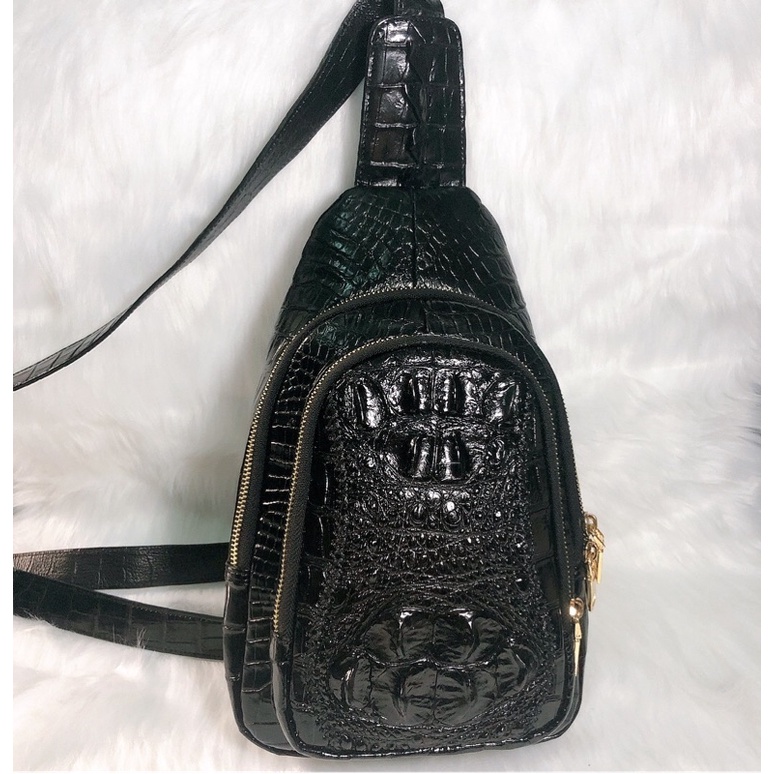 Túi đeo chéo nam, da cá sấu thật, túi VIP