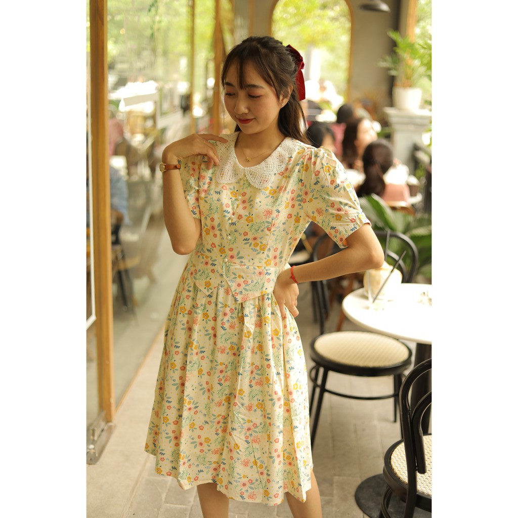Váy hoa cổ ren siêu xinh