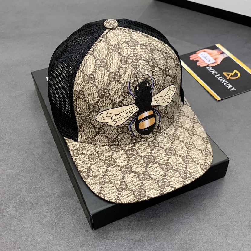 Mũ gucci nam, nón lưỡi trai hình con ong vàng chất liệu da cao cấp kiểu dáng phong cách GC-ONG