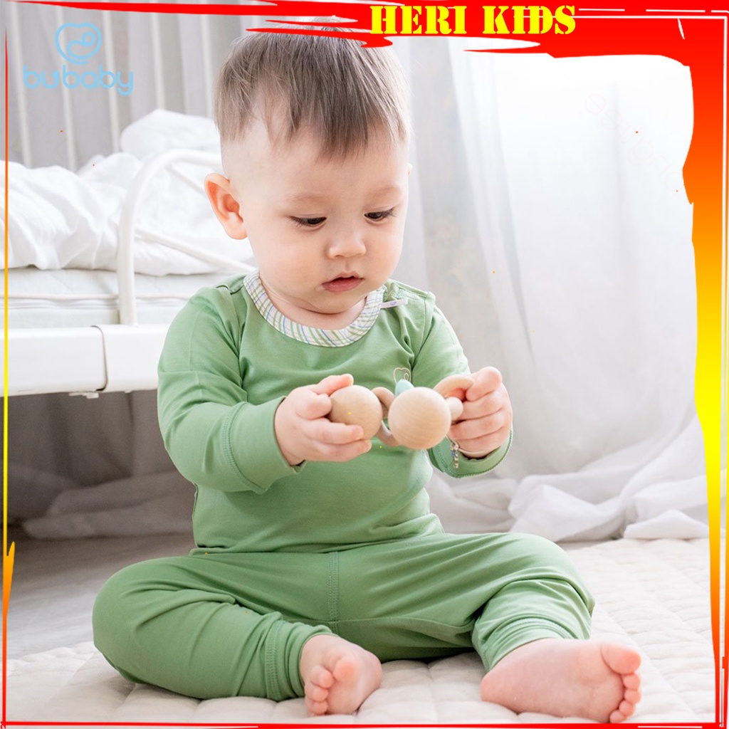 Bộ dài tay cài vai Bu, Bubaby Bambus Zebra 6m - 4Y