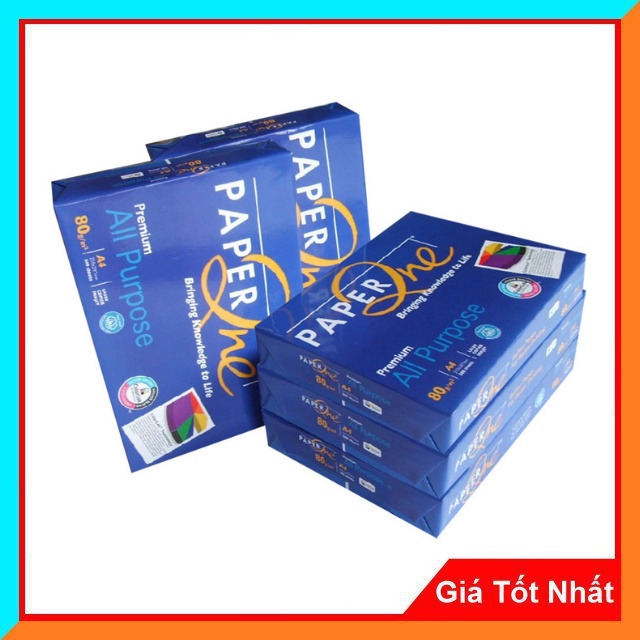 Giấy In, Giấy Photo A4 Paper One DL 80gsm (500 Tờ/ram)- Chất Lượng Trắng Đẹp, Thích Hợp Với Tất Cả Các Loại Máy In.