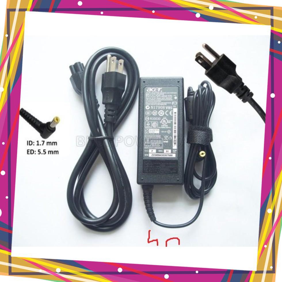 Sạc Laptop Acer 19V–3.42A – 65W (Adapter Acer 19V – 3.42A – 65W) Kèm dây nguồn