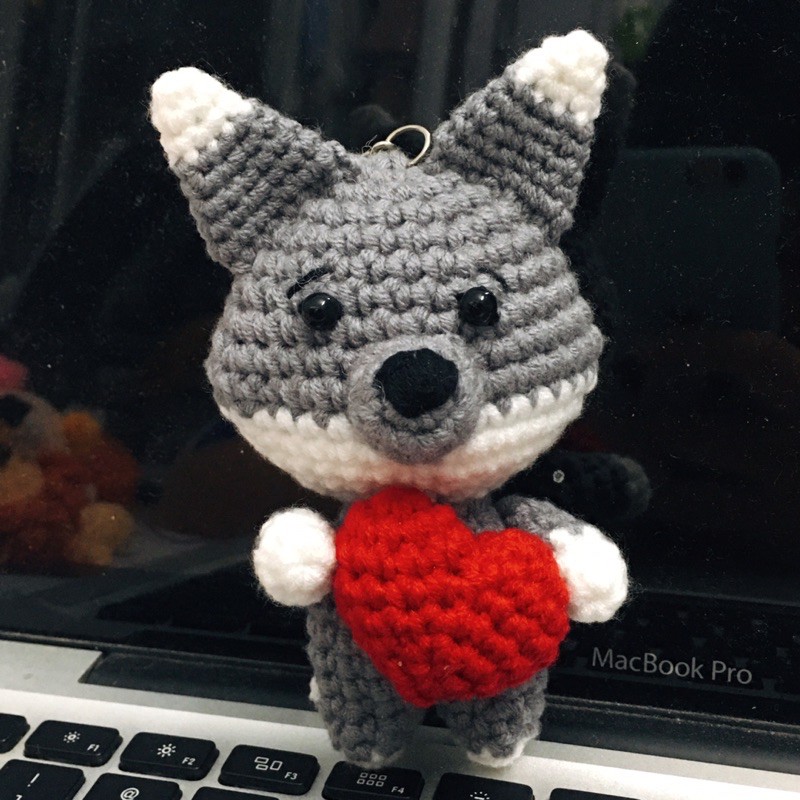 |Sói🐺| Móc khoá len Handmade TREASURE
