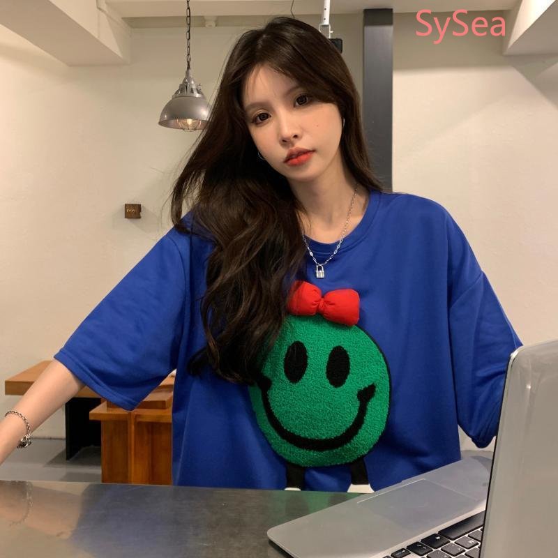 Áo Thun Thêu Họa Tiết Hoạt Hình Xinh Xắn Theo Phong Cách Mùa Hè Hàn Quốc Dành Cho Nữ /