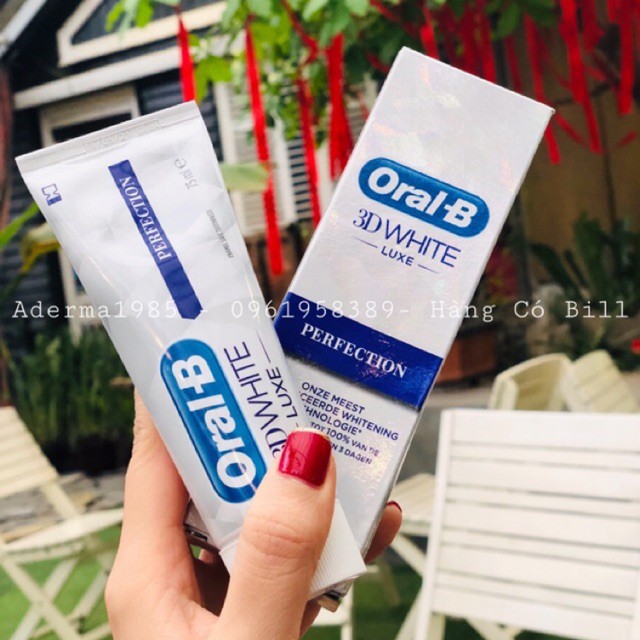 Kem Đánh Răng OralB 3D White Cho Hàm Răng Trang Chỉ Sau 7 Ngày - Hàng Nội Địa Pháp - Làm Trăng Răng