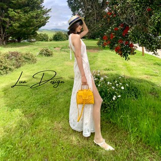 Đầm maxi ren đuôi cá hở lưng LUA DESIGN M30002