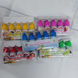 [Mẫu mới] Màu nước thực phẩm Thiên Thành 1 vỉ 5 lọ (5ml/chai)