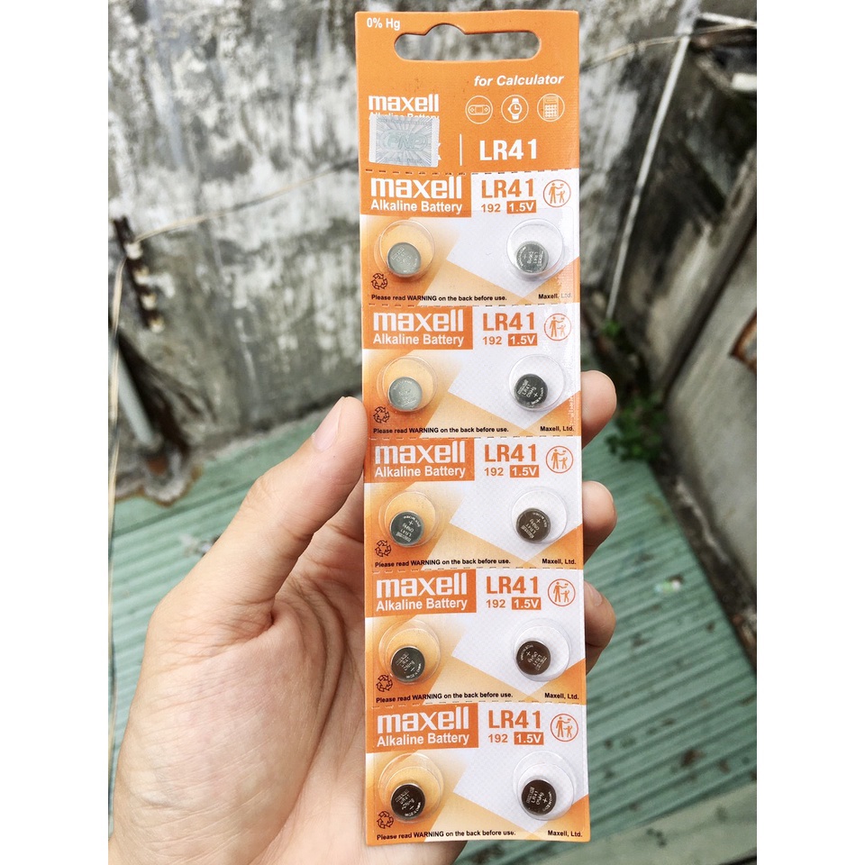 Pin AG3 LR41 192 1.5V Maxell Vỉ 10 Viên chính hãng