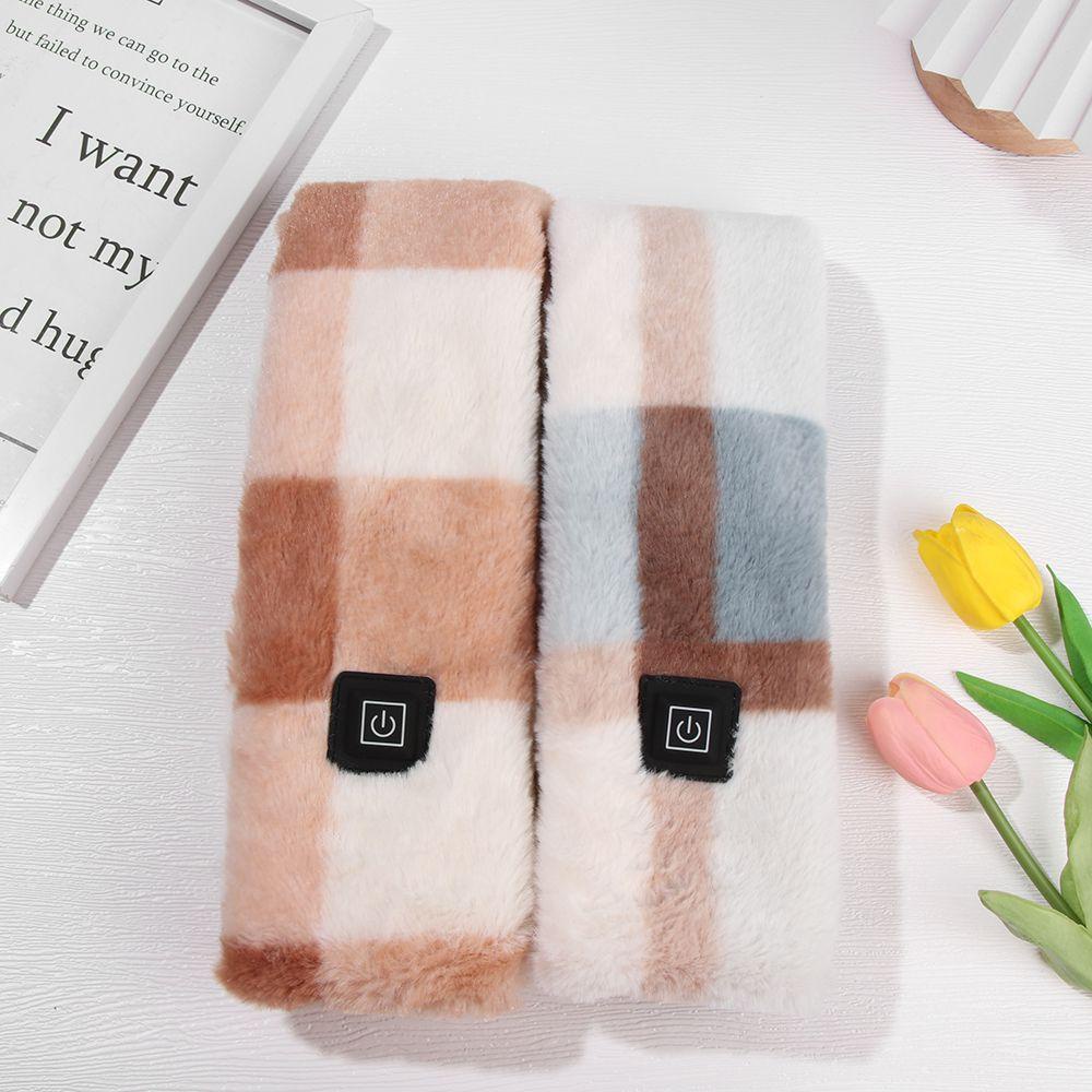 SUSANS Khăn Choàng Cổ Giả Lông Thỏ Giữ Ấm Bằng Điện Sạc Cổng USB