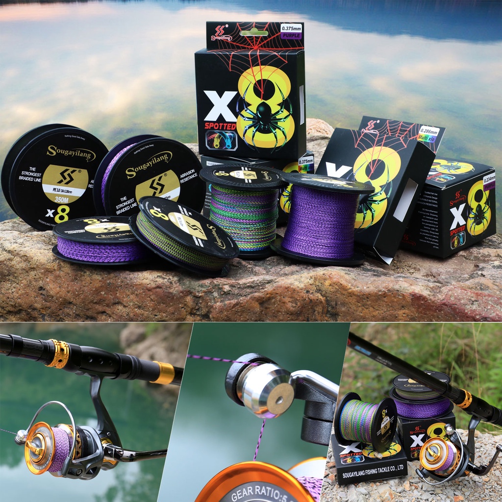 Cuộn Dây Câu Cá Sougayilang Bện 8 Sợi Tải Trọng 7.6-45.8kg Dài 8x 150m