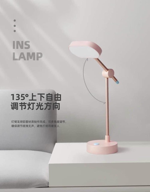 Đèn học vuông điều chỉnh gập  - đèn học để bàn