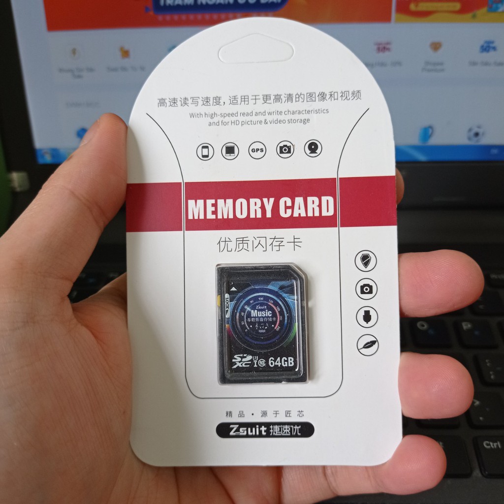 Thẻ nhớ SDHC 64GB 32GB 16GB Zsuit Class 10 80MB/s dùng cho ô tô, máy ảnh