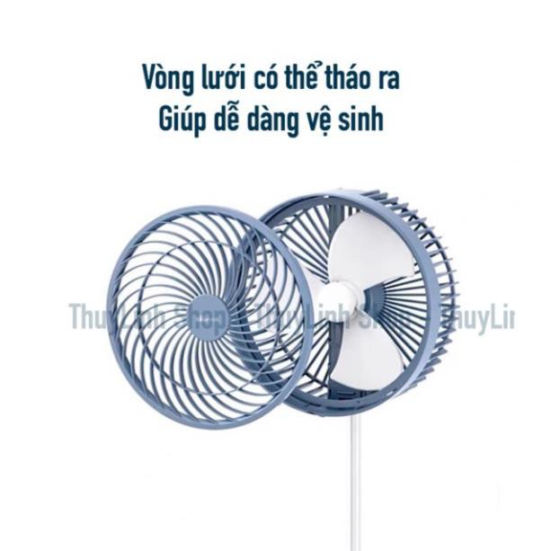 Quạt Mini Sạc usb Có Thể Kéo Cao Hoặc Gấp Nhỏ Gọn Treo Tường Chính Hãng Bear- BẢO HÀNH 1 NĂM