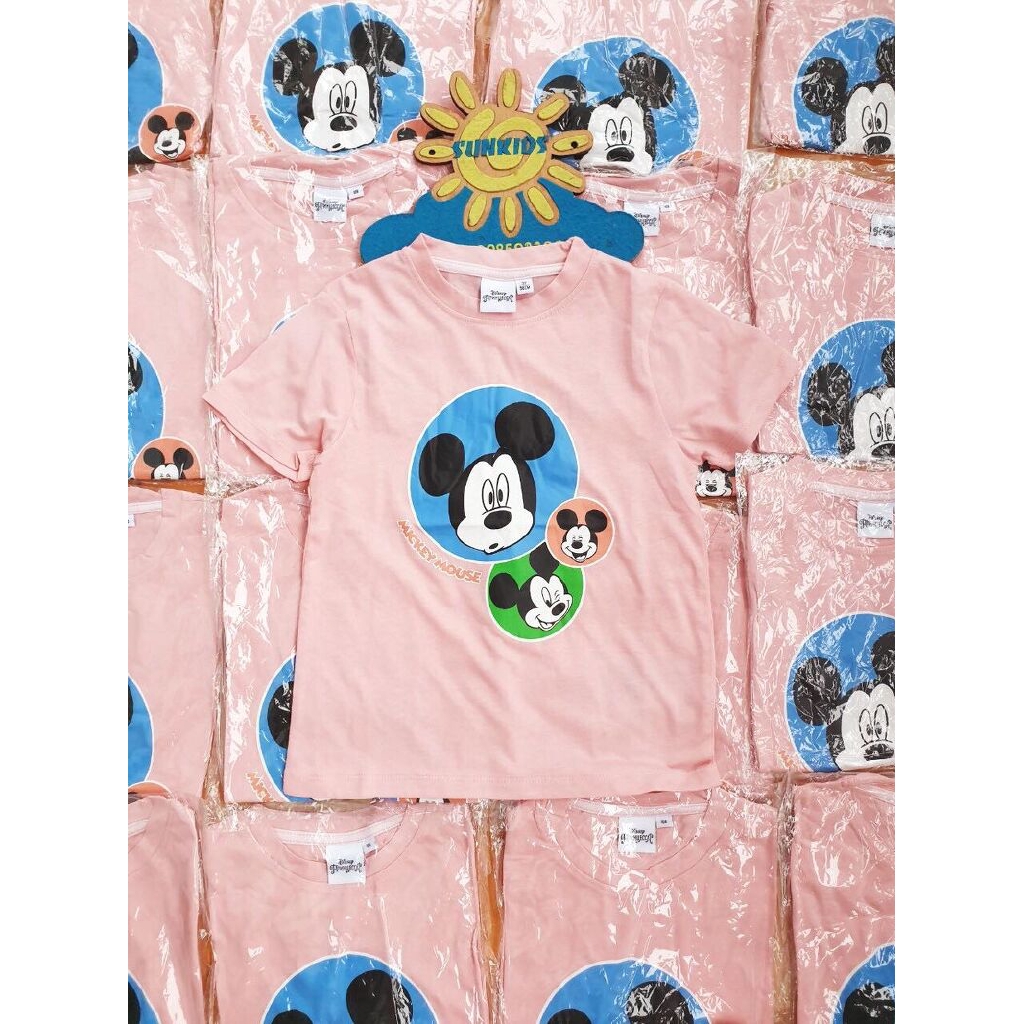 [Mã FAMAYFA2 giảm 10K đơn 50K] Áo bé gái hình 3 chuột Mickey mouse hồng