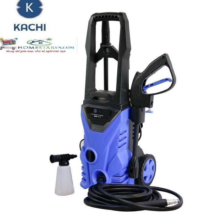 Máy xịt rửa xe cao áp Kachi 103 1650W Có trục cuốn dây + Tặng 2m ống hút nước đầ