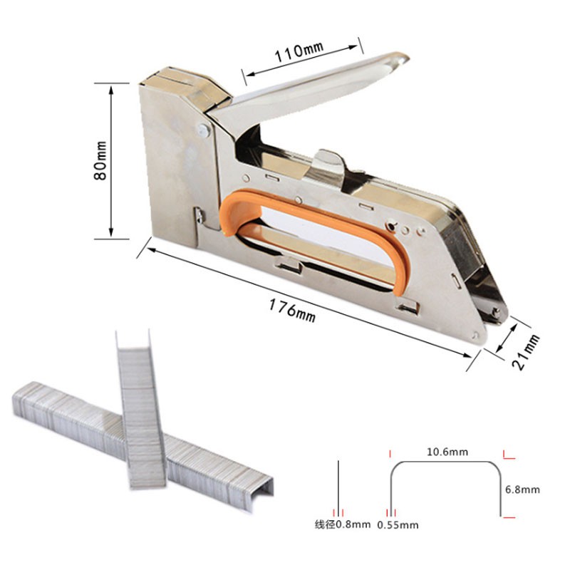 【Tặng 1 hộp ghim】1008F Máy Bắn Ghim Hướng dẫn Sử dụng Nail Stapler U Nail Staple