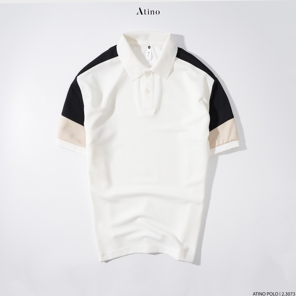 Áo Polo Nam Phối Tay Raglan ATINO vải cá sấu Cotton thoáng mát trẻ trung chuẩn form regular PL2.3073