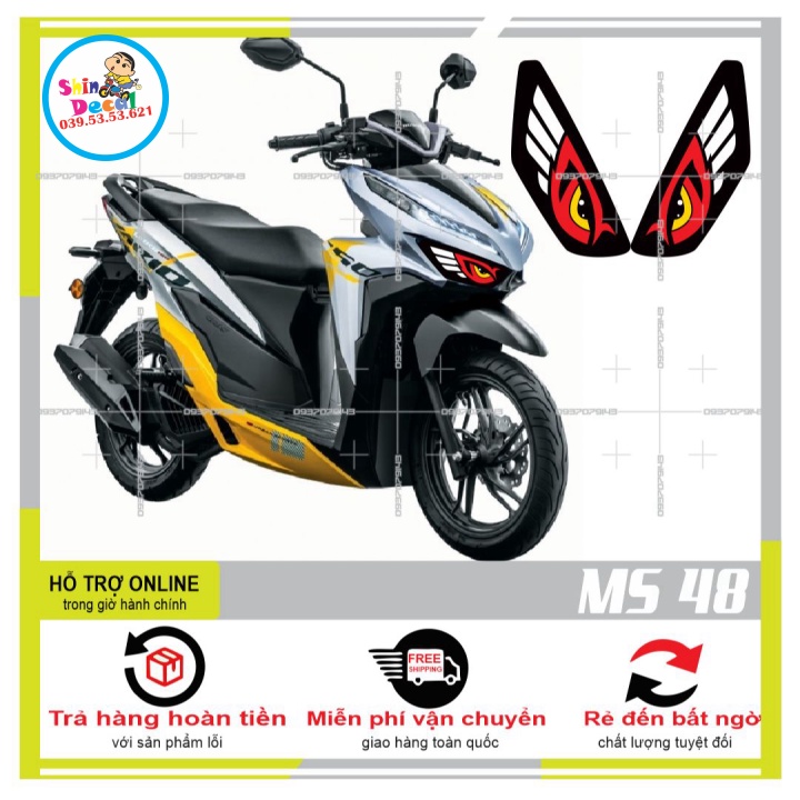 TEM DÁN ĐÈN SƯƠNG MÙ XE VARIO 2020 (DECAL TRONG SUỐT) MS 48 - SHINDECAL 2