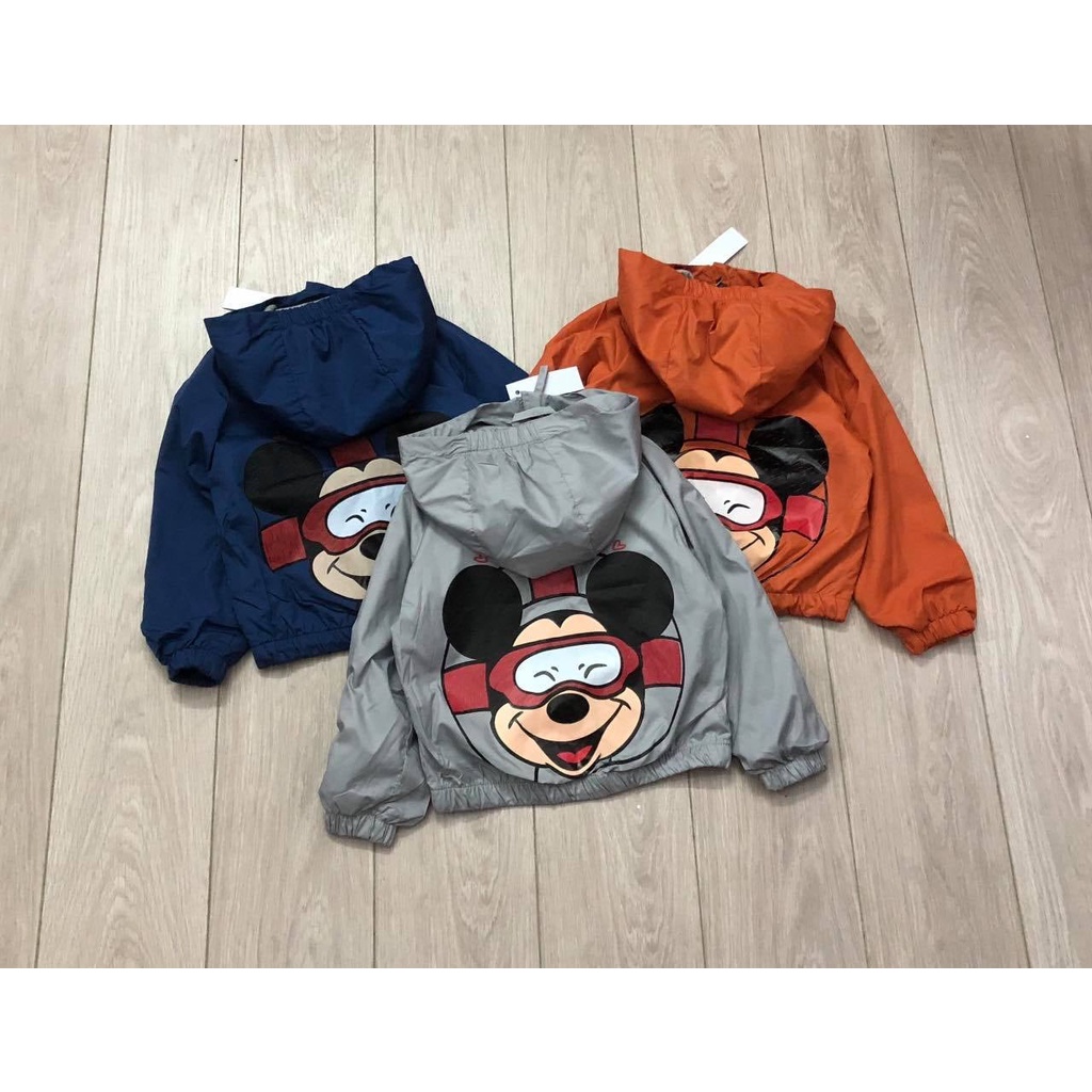 Áo khoác gió old navy lót nỉ lưng in hình mickey