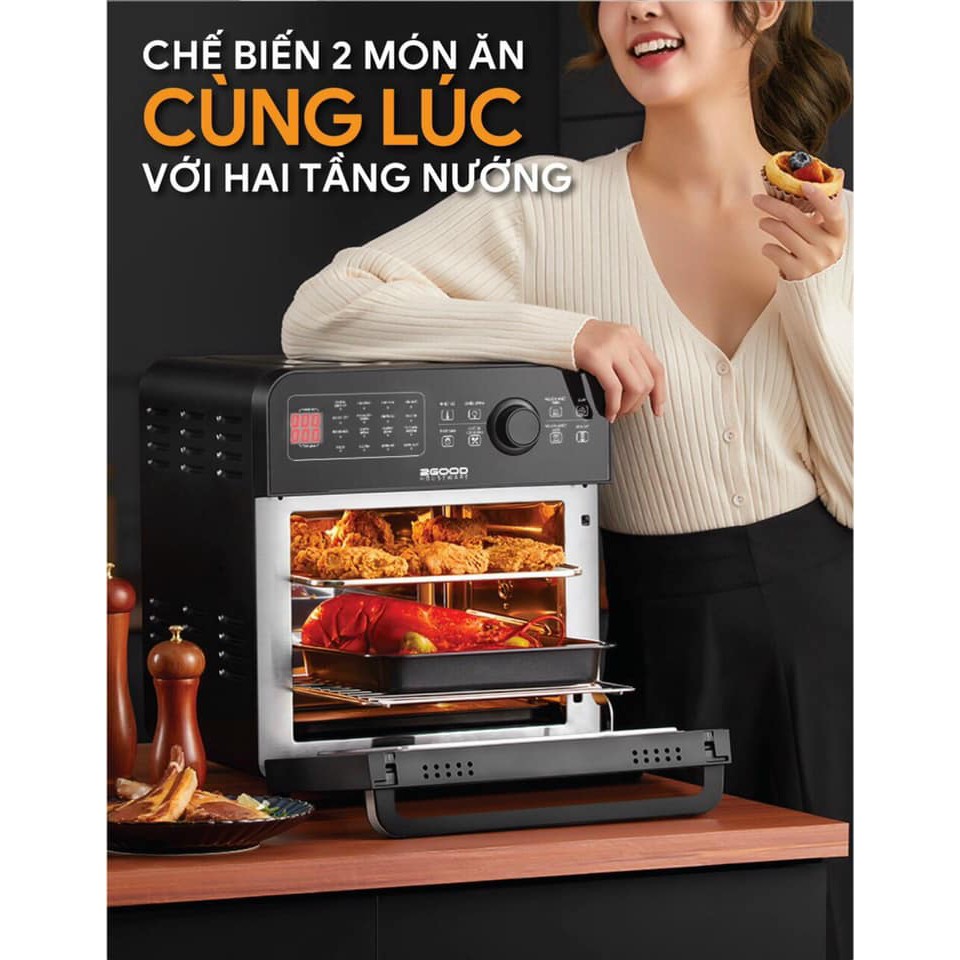 NỒI CHIÊN KHÔNG DẦU 2 GOOD S20 Tặng Xịt Dầu, Đũa Mạ Vàng Korea