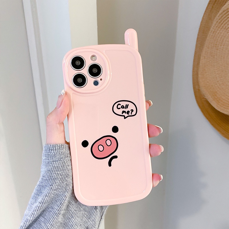 Ốp Điện Thoại Hình Heo Hoạt Hình Cho iphone7 / 7plus / 8 / 8plus / x / xs / 11 / 12 / 13 / 14 / pro / max / plus / promax