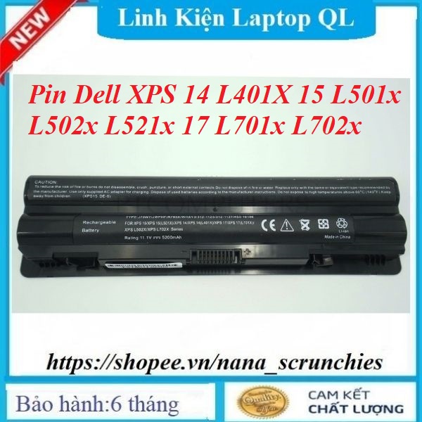 Pin Laptop Dell XPS14 L401X 15 L501x L502x L521x 17 L701x L702x J70W7, JWPHF, R795X, WHXY3