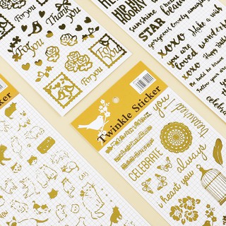 Sticker nhũ vàng trang trí album, sổ tay (SN01)