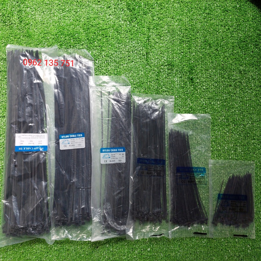 Dây rút nhựa, dây thít nhựa trắng, đen từ 1 tấc đến 3,5 tấc