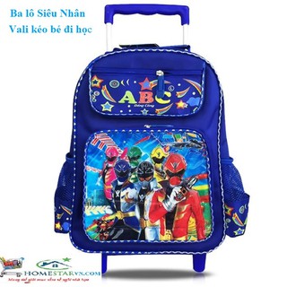 Ba lô kéo hoc sinh ABC T, balo đi học nhiều ngăn tiện dụng cho bé cở trung (Màu xanh)