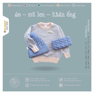 (HRNEE) Set mũ khăn len ống Hrnee