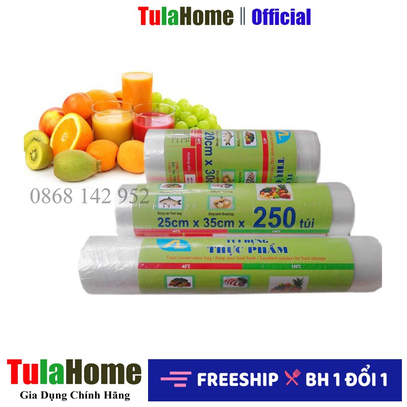 Túi đựng thực phẩm cao cấp An Lành HDPE TulaHome, tự phân hủy size 20x30cm 150 túi 1 cuộn