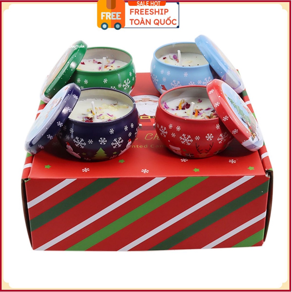 PVN35420 Set 4 Nến Thơm Phong Cách Giáng Sinh Dễ Thương T2 .