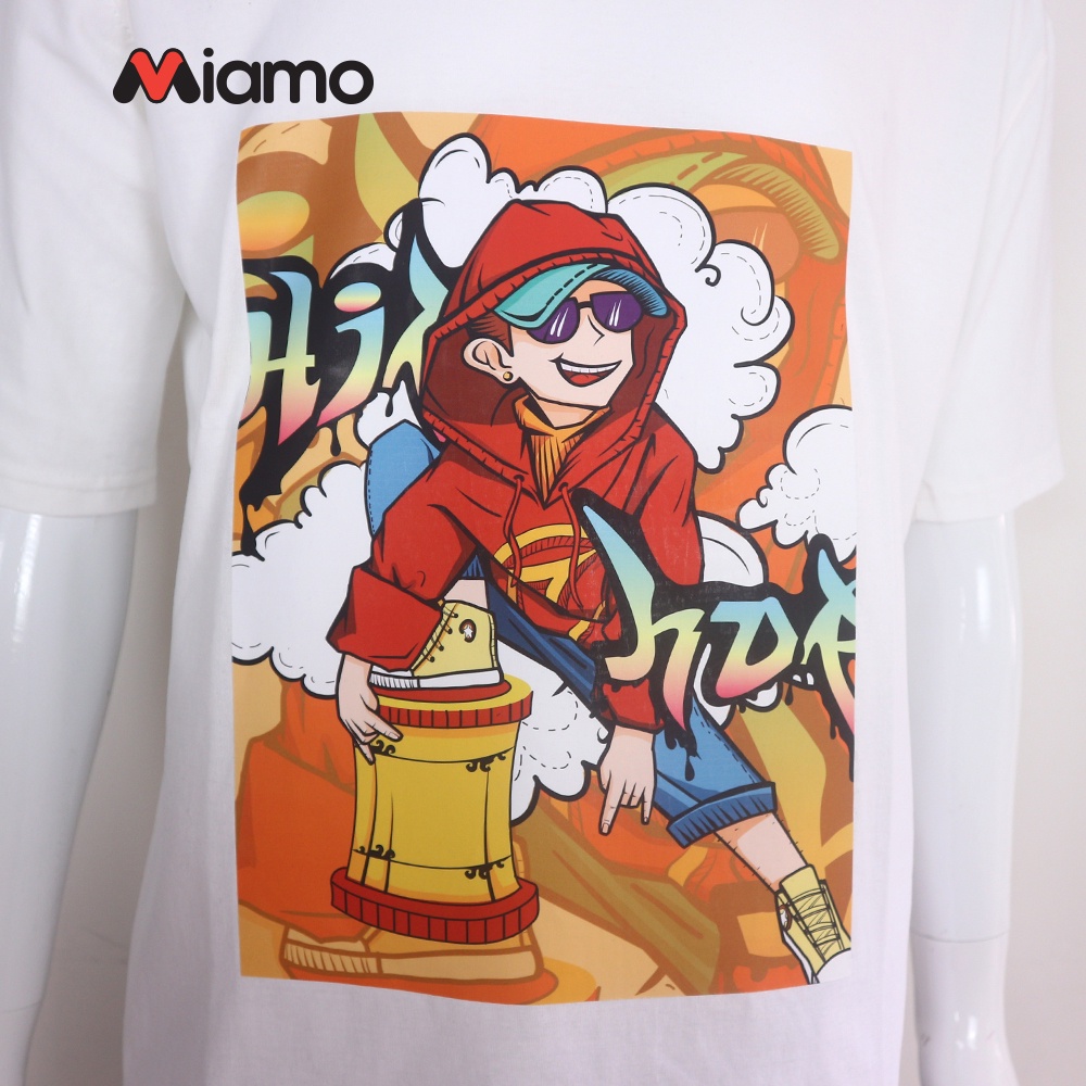 [Freeship] Áo thun tay lỡ cổ tròn unisex Nam Nữ Miamo 100% cotton vải mịn đẹp M008