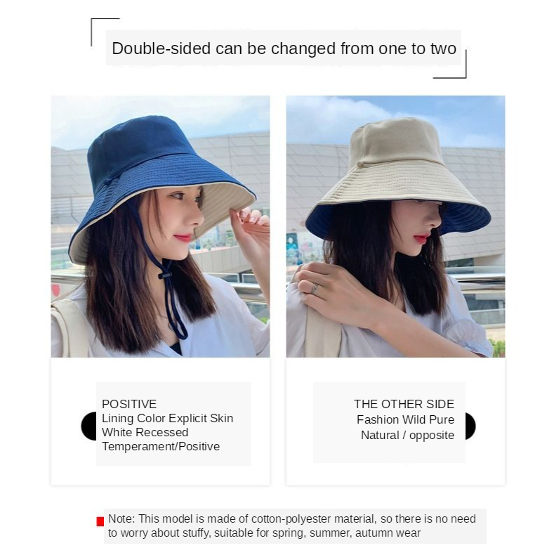 Mũ vành chống nắng chống tia UV chống gió phong cách Hàn Quốc có thể đội hai mặt thời trang cho sinh viên