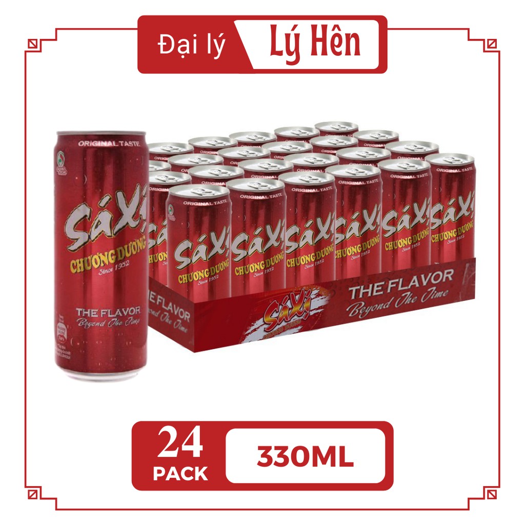 Thùng 24 Lon Nước Ngọt Có Gas Xá Xị Chương Dương Xuân Soft Drink Lon 330ml Date Luôn Mới