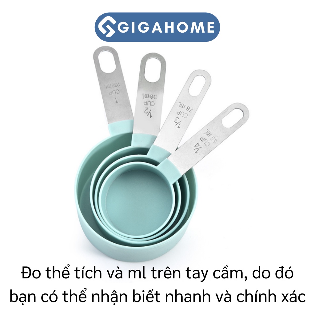Bộ 4 Thia Đong Định Lượng Gia Vị, Bột Làm Bánh GIGAHOME Đủ Kích Cỡ, Tay Cầm Thép 9738