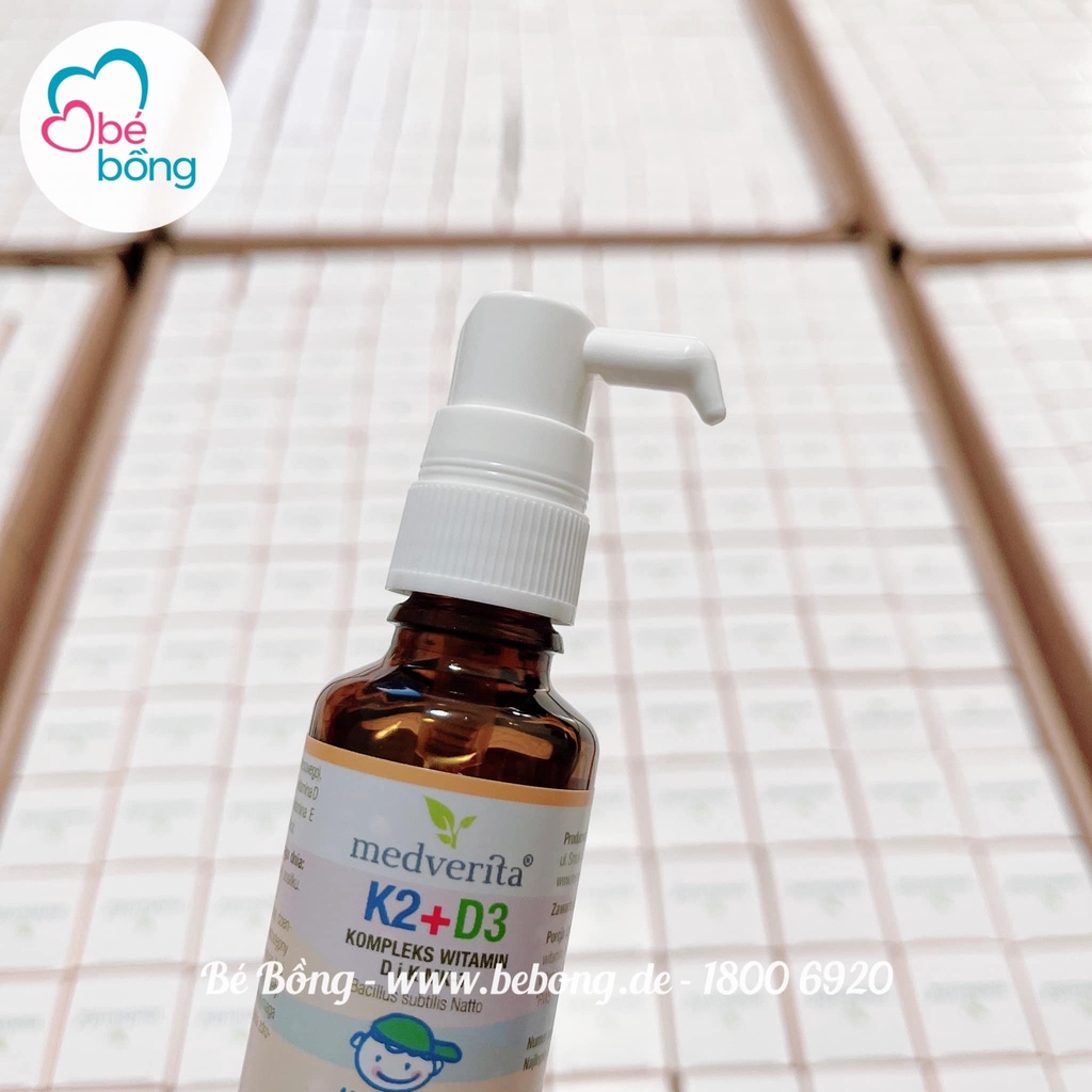 Vitamin D3 K2 MK7 Medverita 30ml Cho Bé Từ Sơ Sinh