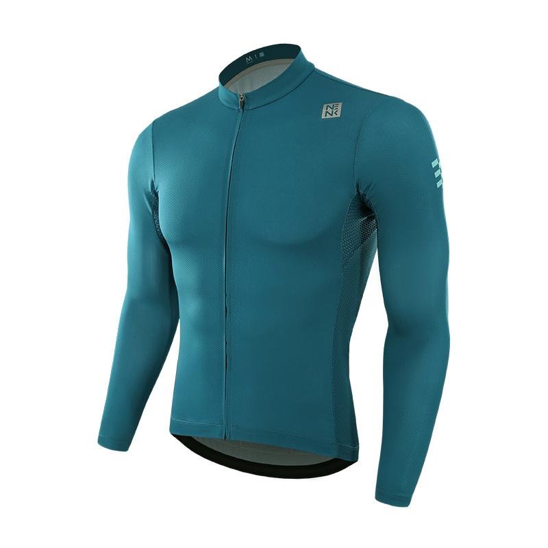 Áo đạp xe dài tay NENK Men's Plain LS Jersey mẫu 2 Xanh