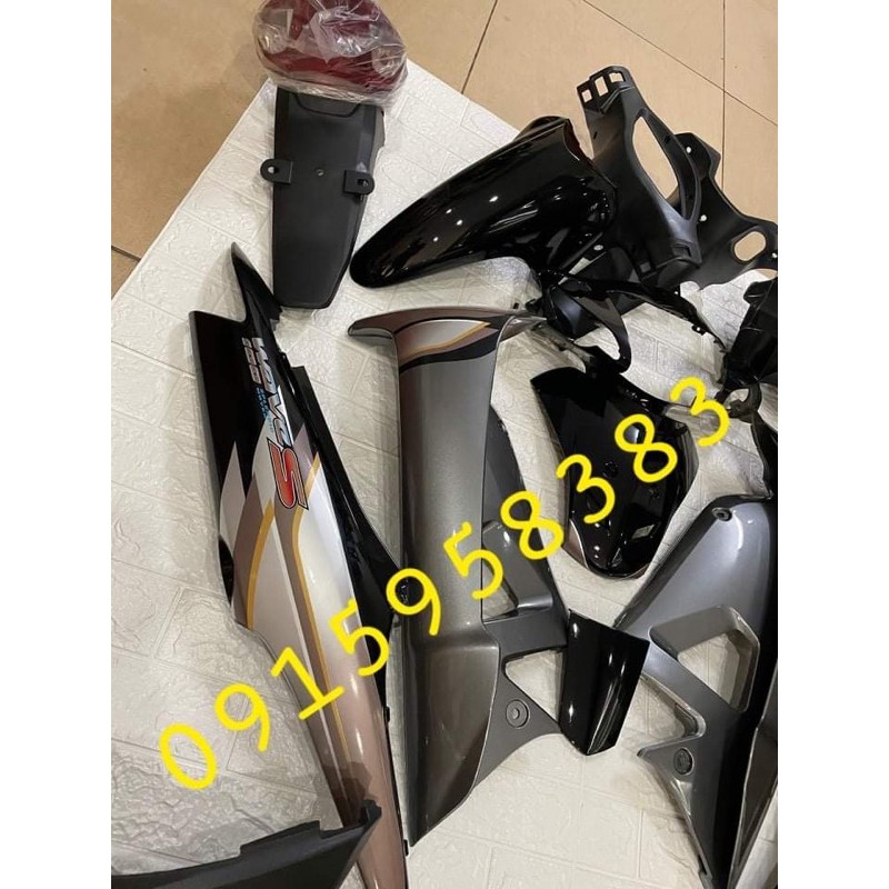 Bộ vỏ nhựa Wave S100 Đen Xám kèm tem