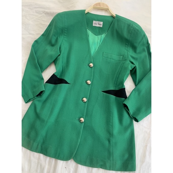 Áo khoác blazer B528 cổ V có độn vai 2hand Hàn si tuyển ảnh thật