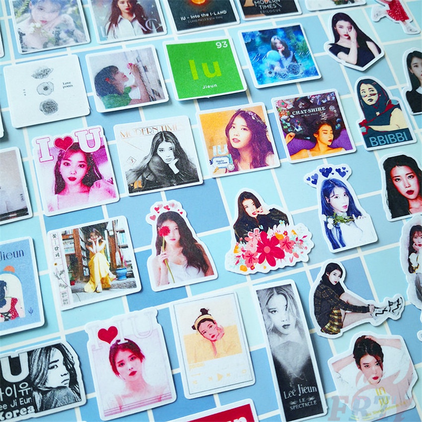 Bộ 40 Sticker Dán Trang Trí Album Ảnh Diy Hình Ca Sĩ Iu Lee Ji Eun Q-1 Dễ Thương