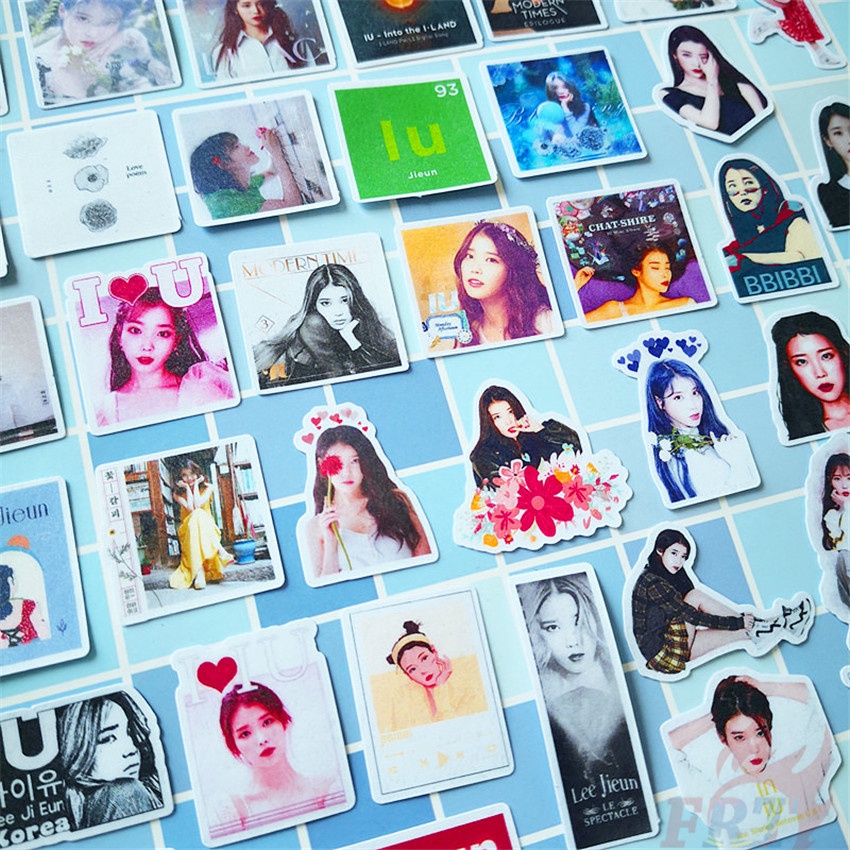 Bộ 40 Sticker Dán Trang Trí Album Ảnh Diy Hình Ca Sĩ Iu Lee Ji Eun Q-1 Dễ Thương