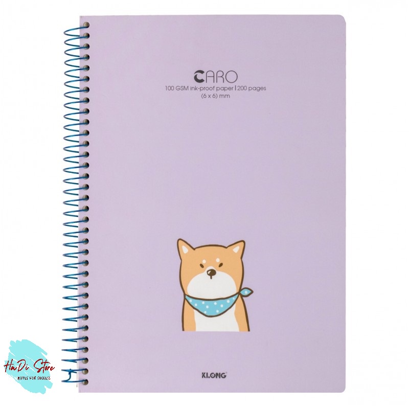 KLONG Sổ lò xo đơn CARO size A4 kích thước mm - 200trang