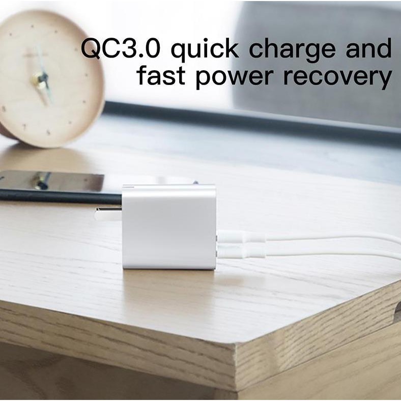 Củ sạc nhanh Baseus 30W 1 USB-C PD 3.0 / 1 USB-A Quick Charge 3.0 (Màu trắng)