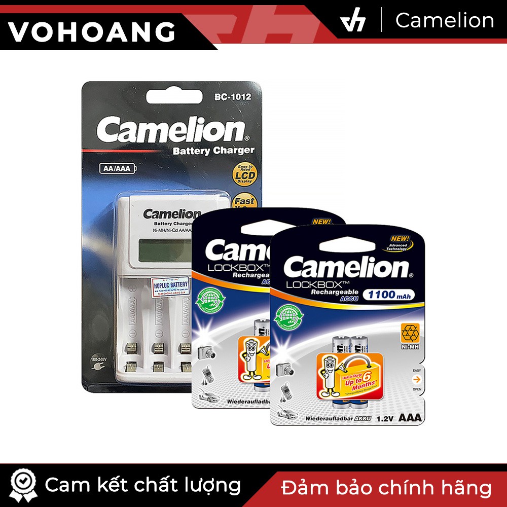 Bộ sạc Camelion 1012 kèm 4 pin AAA 1100mAh, tự ngắt sạc