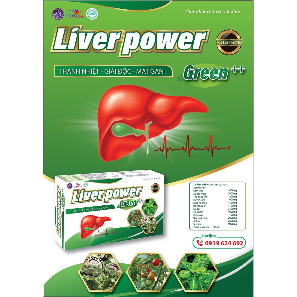 Giải độc, mát gan thanh nhiệt LIVER POWER Green