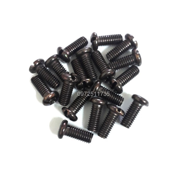 Vít bake đầu tròn thân bulong M6 mạ đen
