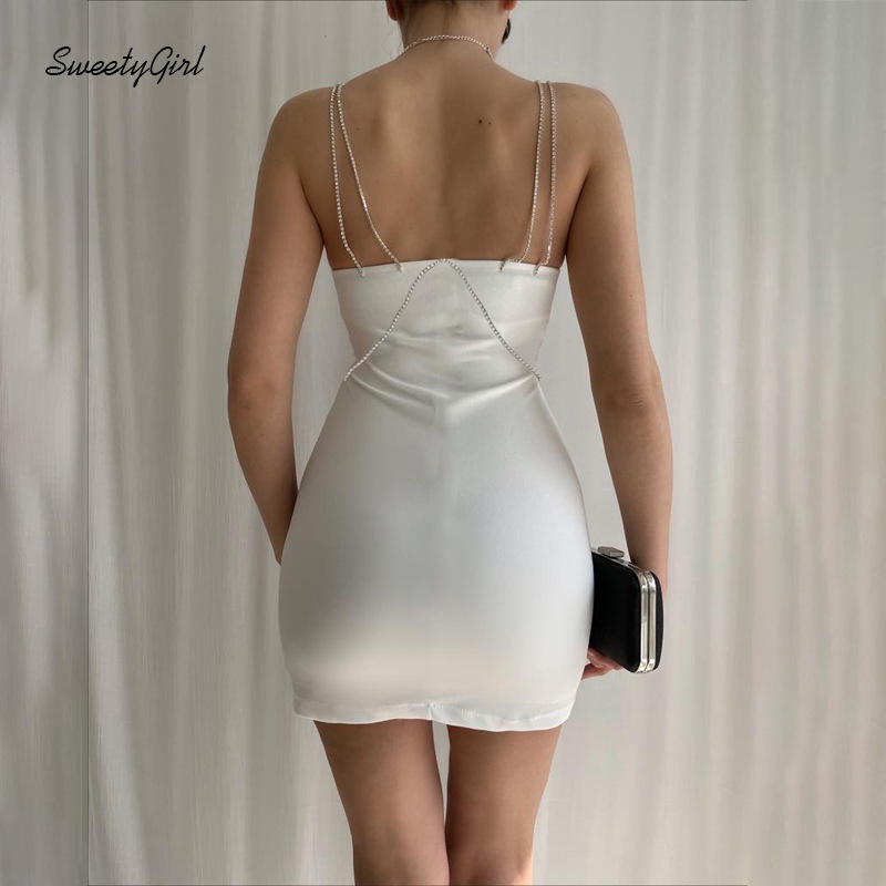 Đầm Hai Dây Phối Dây Xích Đan Chéo Thời Trang Dành Cho Nữ 2022