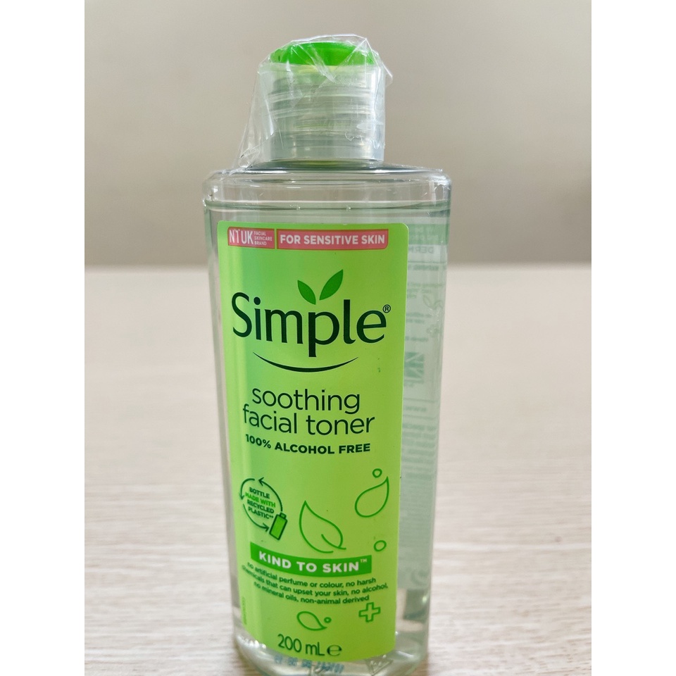 Nước Hoa Hồng Simple Soothing Facial Toner 200ml - Không Chứa Cồn, Cân Bằng Âm Và Làm Dịu Da